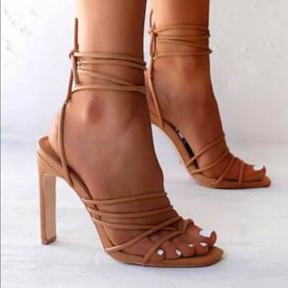 Billini Iggy Sugar Brown Strappy Heels